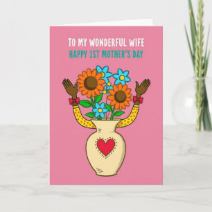 Floral First Mother Wife Card