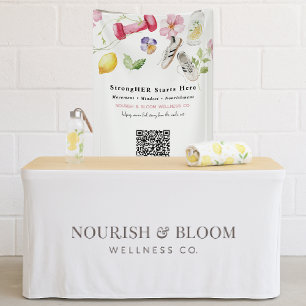 Floral Fitness Wellness QR Code Branding Banner