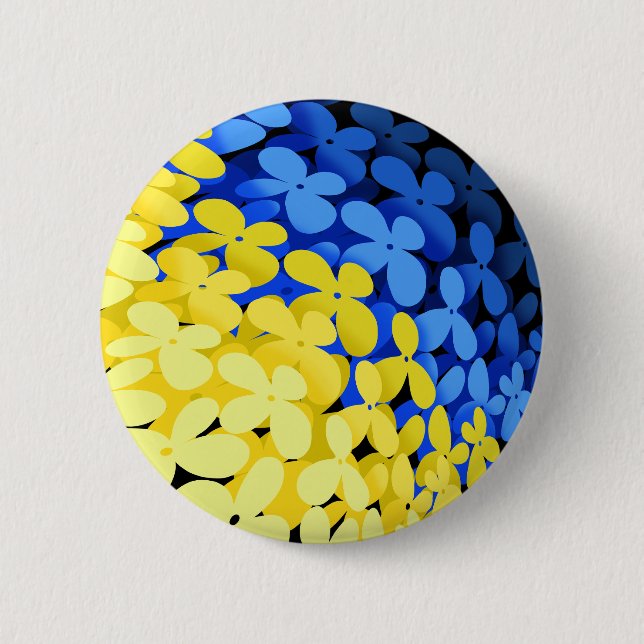 Floral flag of Ukraine 2 Inch Round Button (Front)
