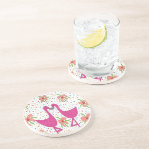 Floral Flamingo Fiesta Coaster