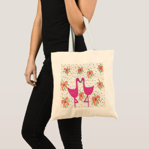 Floral Flamingo Fiesta Tote Bag
