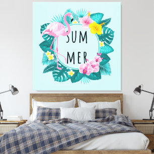 Floral Flamingo Summer Bliss Canvas Print
