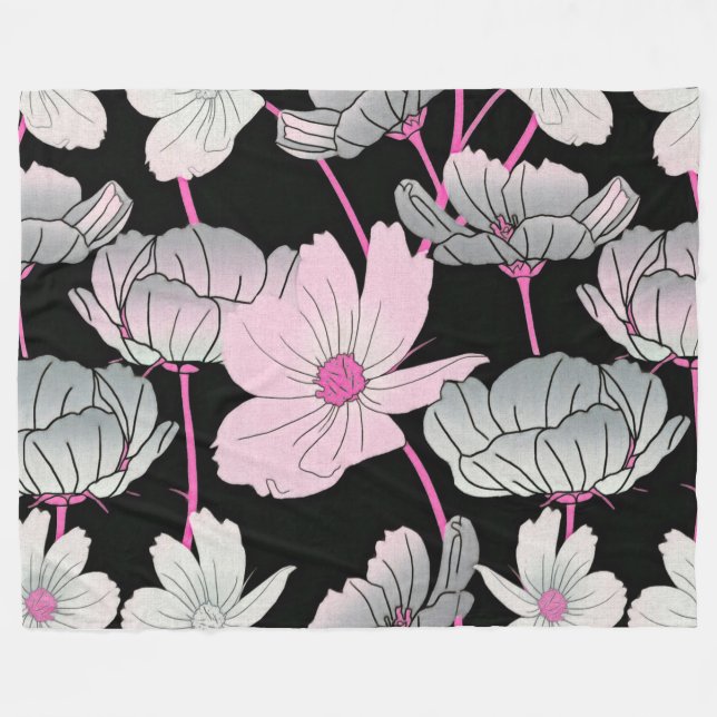 Floral Fleece Blanket (Front (Horizontal))