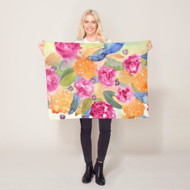 floral fleece blanket (In Situ)