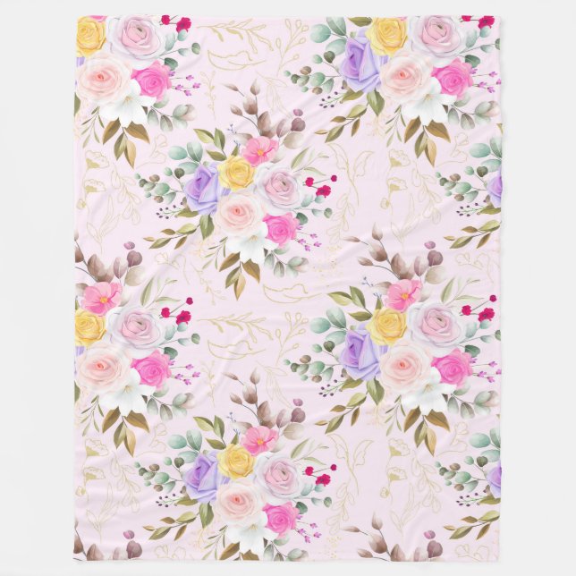 Floral Fleece Blanket (Front)