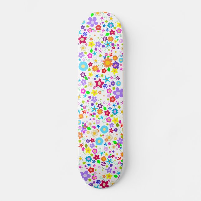 Floral fleurs motif Girls Skateboard (Recto)