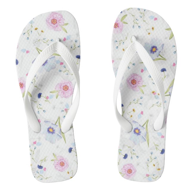 Floral Flip Flops (Footbed)