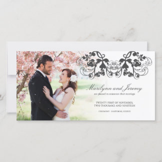 Floral Flourish 03 Wedding Announcement Photo Card