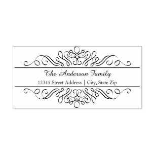 Floral Flourish - Address Self Inking Stamp