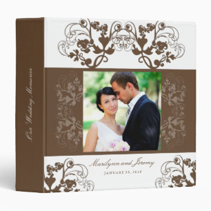 Floral Flourish Coco Brown Photo Wedding Binder