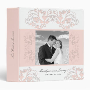 Floral Flourish Pastel Pink Wedding Photo Binder