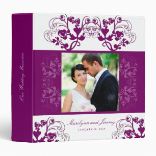Floral Flourish Royal Purple Wedding Photo Binder