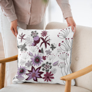 Floral Flower Colourful Throw Pillow