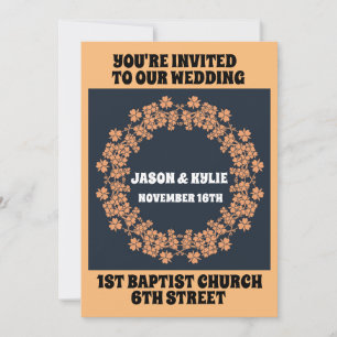 FLORAL FLOWER FRAME WEDING CUSTOM INVITATIONS