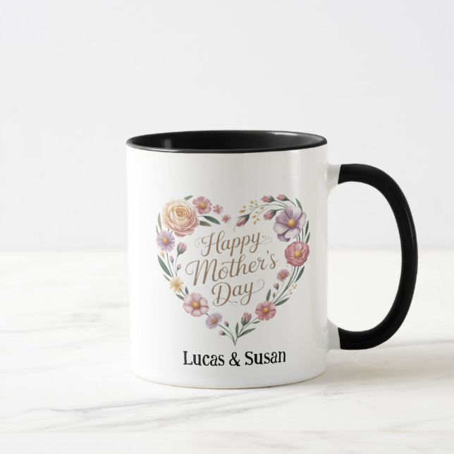 Floral Flower Happy Fête des Mères Jardin Mugs Cad (Droite)