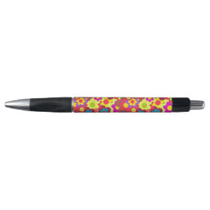 Floral flower power hippy pen