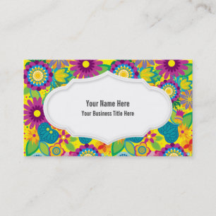 Floral Flower Power Salon Colourful Blooms Business Card