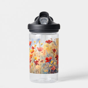 floral flower water bottle