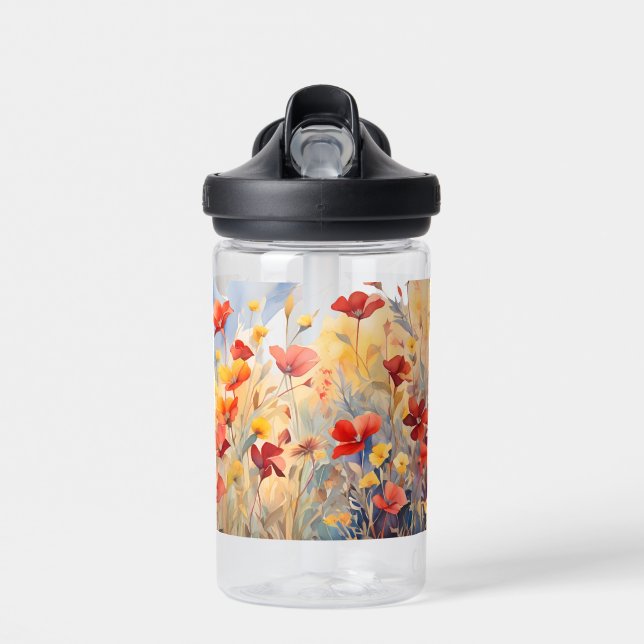floral flower water bottle (Front)