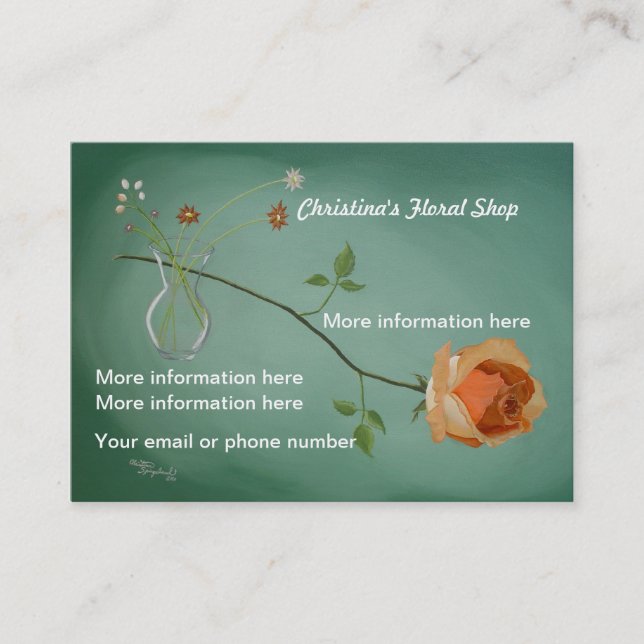 Floral flowers rose Business Cards (Front)