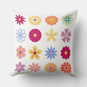 Floral Flowers, Vintage Flowers, Garden Floral Throw Pillow