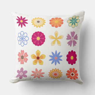 Floral Flowers, Vintage Flowers, Garden Floral Throw Pillow
