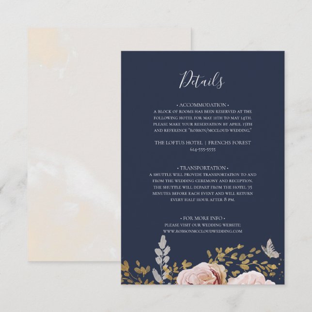 Floral flush moderne | Carte de boîtier pour détai (Devant / Derrière)