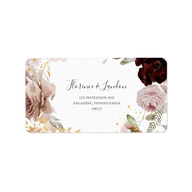 Floral flush moderne | Étiquettes de adresse de ma (Devant)
