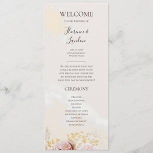 Floral flush moderne   Programme de mariage aquare