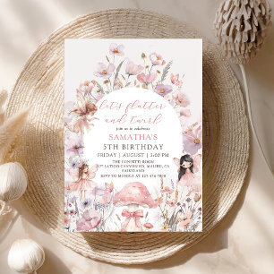 Floral Flutter and Twirl Fairy Birthday Invitation