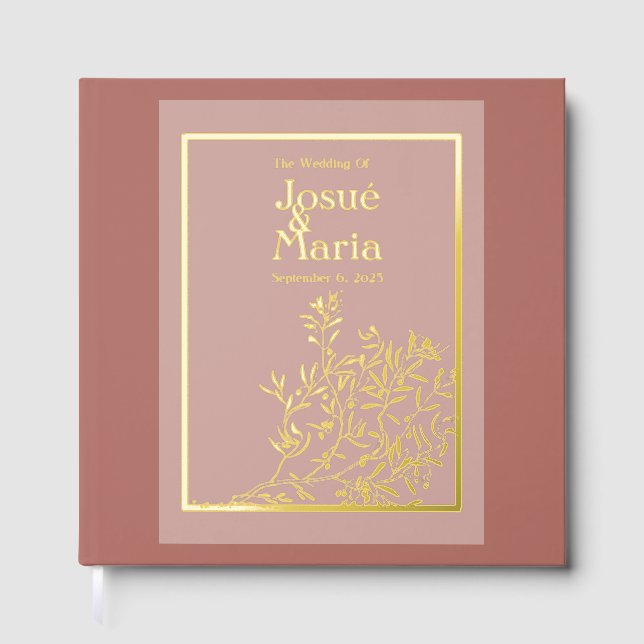 Floral Foil Mariage livre d'hôtes (Recto)