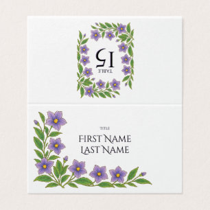 Floral Folded Card for wedding party table number