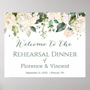 Floral, foliage Rehearsal Dinner Welcome Sign