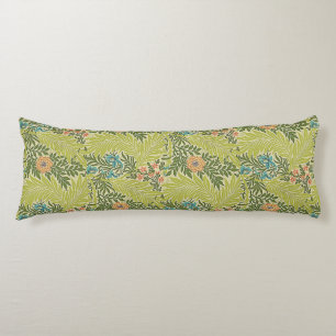 Floral Foliage Vintage William Morris Larkspur  Body Pillow