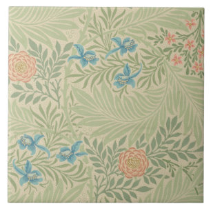 Floral Foliage Vintage William Morris Larkspur Tile