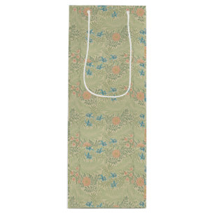 Floral Foliage Vintage William Morris Larkspur Wine Gift Bag
