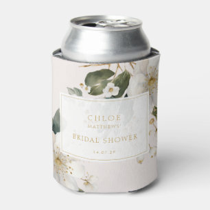 Floral Foliage Watercolor Bridal Shower Can Cooler