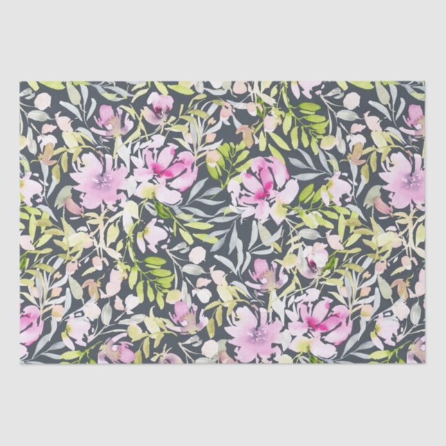 Floral Foliage Watercolor Tissue Paper (Front)