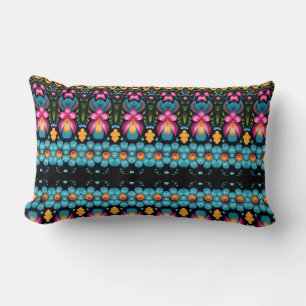 Floral Folk Art Modern Lumbar Pillow