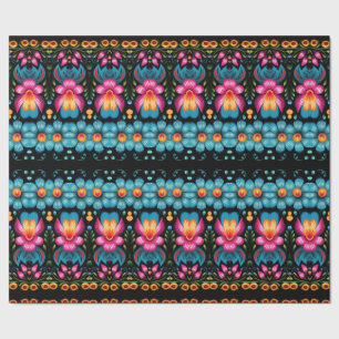 Floral Folk Art Modern Wrapping Paper