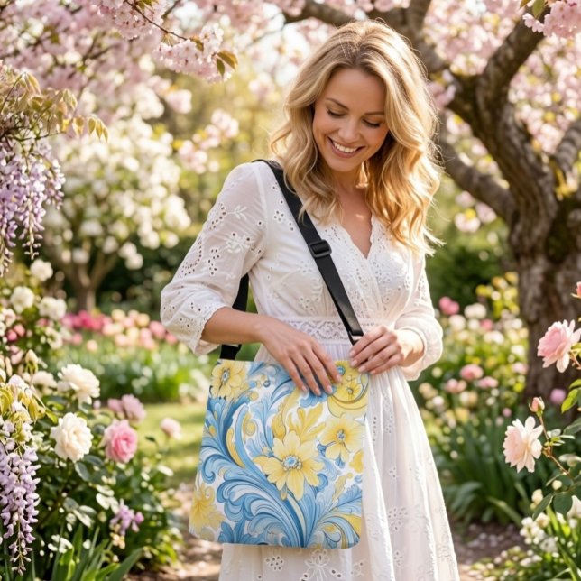 Floral folk art pattern  crossbody bag (Creator Uploaded)