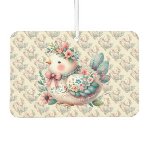 Floral Folk Bird with Pastel Boho Charm Air Freshener