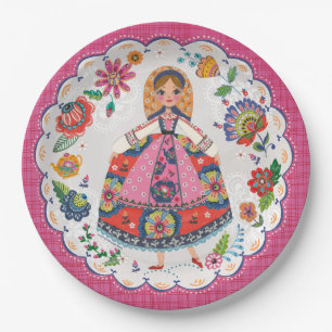 Floral Folk Garden   Birthday   Party Paper Plates