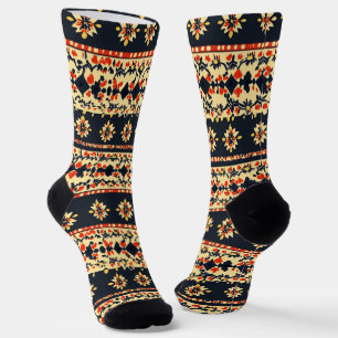 Floral Folk Pattern Socks