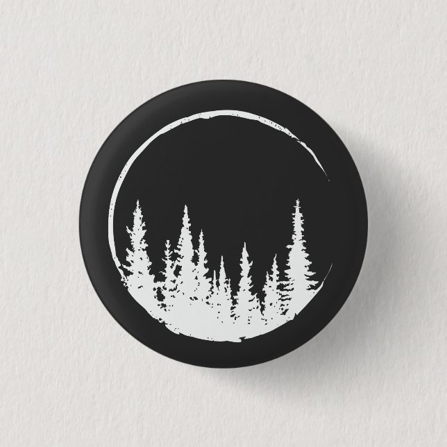 Floral Forest Circle Tree Loving Forest Tree 1 Inch Round Button (Front)