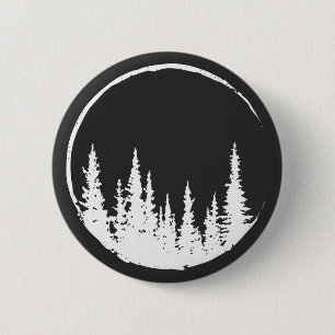 Floral Forest Circle Tree Loving Forest Tree 2 Inch Round Button