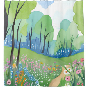 Floral Forest Nature Watercolor Wildflowers