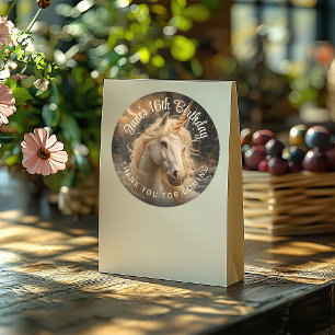 Floral Forest Unicorn Enchanted Pony Sepia Vintage Classic Round Sticker