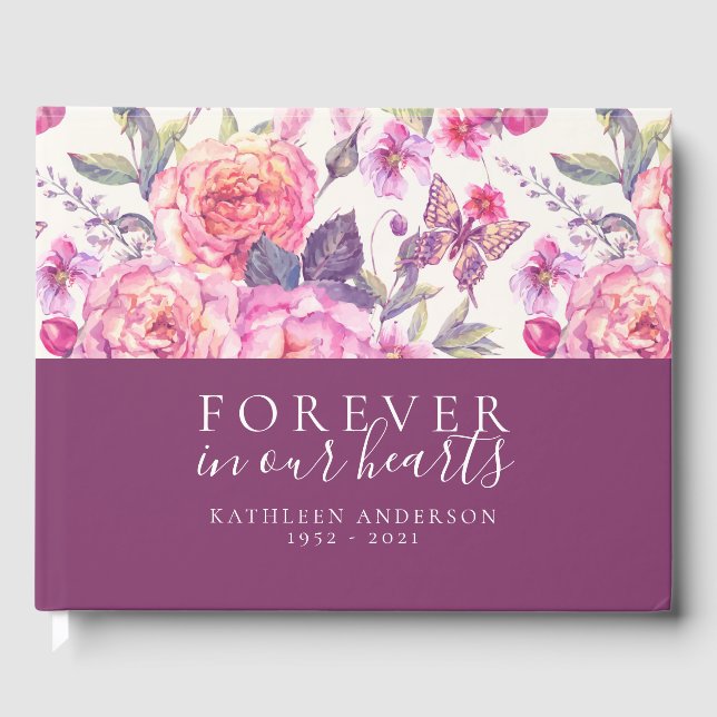 Floral Forever in Our Hearts Guest Book (Front)