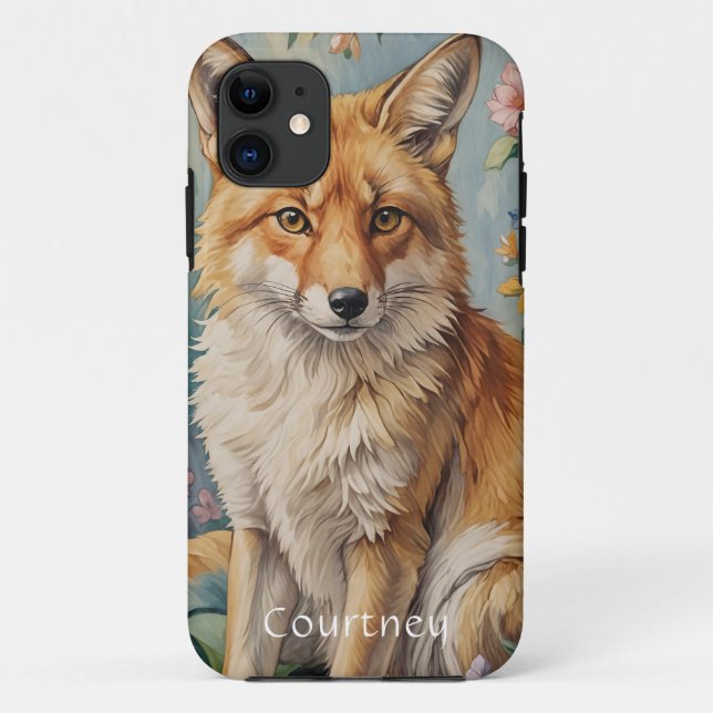 Floral Fox: A Fox Among Flowers Case-Mate iPhone Case (Back)